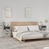 Image de vidaXL TÃªte de lit Ã  LED CrÃ¨me 93x16x118/128 cm Tissu