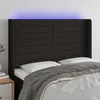 Image de vidaXL TÃªte de lit Ã  LED Noir 147x16x118/128 cm Tissu