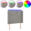 Image de vidaXL TÃªte de lit Ã  LED Gris clair 103x16x118/128 cm Velours