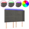 Image de vidaXL TÃªte de lit Ã  LED Gris foncÃ© 147x16x118/128 cm Velours