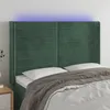Image de Vidaxl TÃªte De Lit Ã Led Vert FoncÃ© 147x16x118/128 Cm Velours