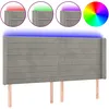 Image de vidaXL TÃªte de lit Ã  LED Gris clair 163x16x118/128 cm Velours