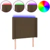 Image de vidaXL TÃªte de lit Ã  LED Marron foncÃ© 83x16x118/128 cm Tissu