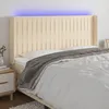Image de vidaXL TÃªte de lit Ã  LED CrÃ¨me 163x16x118/128 cm Tissu