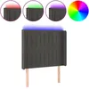 Image de vidaXL TÃªte de lit Ã  LED Gris foncÃ© 103x16x118/128 cm Velours
