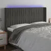 Image de vidaXL TÃªte de lit Ã  LED Gris foncÃ© 163x16x118/128 cm Velours