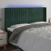 Image de Vidaxl TÃªte De Lit Ã Led Vert FoncÃ© 163x16x118/128 Cm Velours