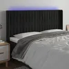 Image de vidaXL TÃªte de lit Ã  LED Noir 183x16x118/128 cm Velours