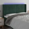 Image de Vidaxl TÃªte De Lit Ã Led Vert FoncÃ© 183x16x118/128 Cm Velours