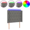Image de vidaXL TÃªte de lit Ã  LED Gris foncÃ© 103x16x118/128 cm Tissu