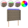 Image de vidaXL TÃªte de lit Ã  LED Taupe 103x16x118/128 cm Tissu