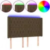 Image de vidaXL TÃªte de lit Ã  LED Marron foncÃ© 163x16x118/128 cm Tissu