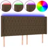 Image de vidaXL TÃªte de lit Ã  LED Marron foncÃ© 183x16x118/128 cm Tissu