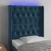Image de Vidaxl TÃªte De Lit Ã Led Bleu FoncÃ© 83x16x118/128 Cm Velours