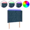 Image de Vidaxl TÃªte De Lit Ã Led Bleu FoncÃ© 103x16x118/128 Cm Velours