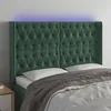 Image de Vidaxl TÃªte De Lit Ã Led Vert FoncÃ© 163x16x118/128 Cm Velours