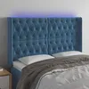 Image de Vidaxl TÃªte De Lit Ã Led Bleu FoncÃ© 163x16x118/128 Cm Velours