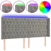 Image de vidaXL TÃªte de lit Ã  LED Gris clair 203x16x118/128 cm Velours