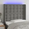 Image de vidaXL TÃªte de lit Ã  LED Gris foncÃ© 93x16x118/128 cm Tissu