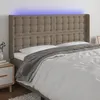 Image de vidaXL TÃªte de lit Ã  LED Taupe 183x16x118/128 cm Tissu