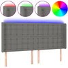 Image de vidaXL TÃªte de lit Ã  LED Gris foncÃ© 203x16x118/128 cm Tissu