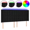 Image de vidaXL TÃªte de lit Ã  LED Noir 203x16x118/128 cm Tissu