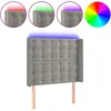 Image de vidaXL TÃªte de lit Ã  LED Gris clair 103x16x118/128 cm Velours