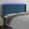 Image de Vidaxl TÃªte De Lit Ã Led Bleu FoncÃ© 163x16x118/128 Cm Velours