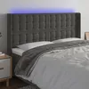 Image de vidaXL TÃªte de lit Ã  LED Gris foncÃ© 183x16x118/128 cm Velours