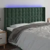 Image de Vidaxl TÃªte De Lit Ã Led Vert FoncÃ© 183x16x118/128 Cm Velours