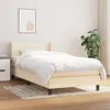 Image de 3129526 vidaXL Lit Ã  sommier tapissier avec matelas CrÃ¨me 90x200 cm Tissu