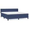 Image de vidaXL Lit Ã  sommier tapissier avec matelas Bleu 160x200 cm Tissu