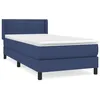Image de Lit Ã  sommier tapissier avec matelas Bleu 80x200 cm Tissu