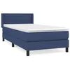 Image de vidaXL Lit Ã  sommier tapissier avec matelas Bleu 90x200 cm Tissu