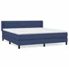 Image de vidaXL Lit Ã  sommier tapissier avec matelas Bleu 160x200 cm Tissu