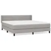 Image de vidaXL Lit Ã  sommier tapissier avec matelas Gris clair 180x200cm Tissu