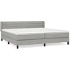 Image de vidaXL Lit Ã  sommier tapissier avec matelas Gris clair 200x200cm Tissu