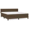 Image de vidaXL Lit Ã  sommier tapissier avec matelas Marron foncÃ© 180x200 cm