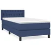 Image de vidaXL Lit Ã  sommier tapissier avec matelas Bleu 90x200 cm Tissu