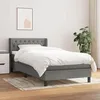 Image de vidaXL Sommier Ã  lattes de lit avec matelas Gris foncÃ© 100x200cm Tissu