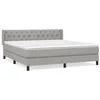 Image de Lit Ã  sommier tapissier avec matelas Gris clair 160x200cm Tissu
