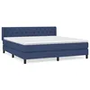 Image de vidaXL Lit Ã  sommier tapissier avec matelas Bleu 160x200 cm Tissu