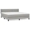 Image de vidaXL Lit Ã  sommier tapissier avec matelas Gris clair 180x200cm Tissu