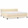 Image de vidaXL Lit Ã  sommier tapissier avec matelas CrÃ¨me 200x200 cm Tissu