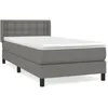 Image de Lit Ã  sommier tapissier avec matelas Gris foncÃ© 80x200 cm Tissu