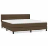 Image de vidaXL Lit Ã  sommier tapissier avec matelas Marron foncÃ© 180x200 cm