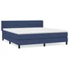 Image de vidaXL Lit Ã  sommier tapissier avec matelas Bleu 180x200 cm Tissu