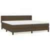 Image de Lit Ã  sommier tapissier avec matelas Marron foncÃ© 200x200 cm