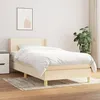Image de 3130078 vidaXL Lit Ã  sommier tapissier et matelas CrÃ¨me 90x190 cm Tissu