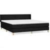Image de vidaXL Lit Ã  sommier tapissier avec matelas Noir 180x200 cm Tissu